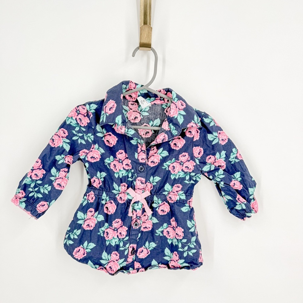 Healthtex Blue Floral Button Down Shirt